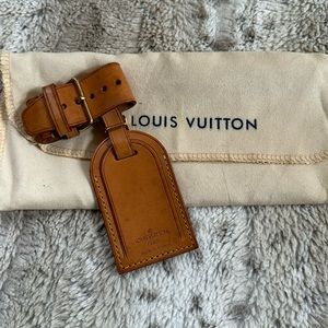 Louis Vuitton Vachetta Leather Luggage ID Tag and Poignet Set